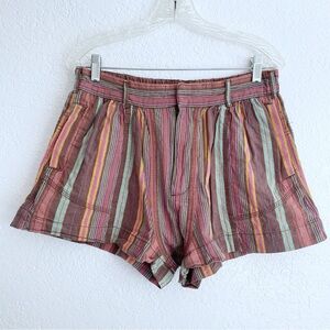 Free People Kahuna Striped Multicolor Harem Shorts Small Boho Festival Style